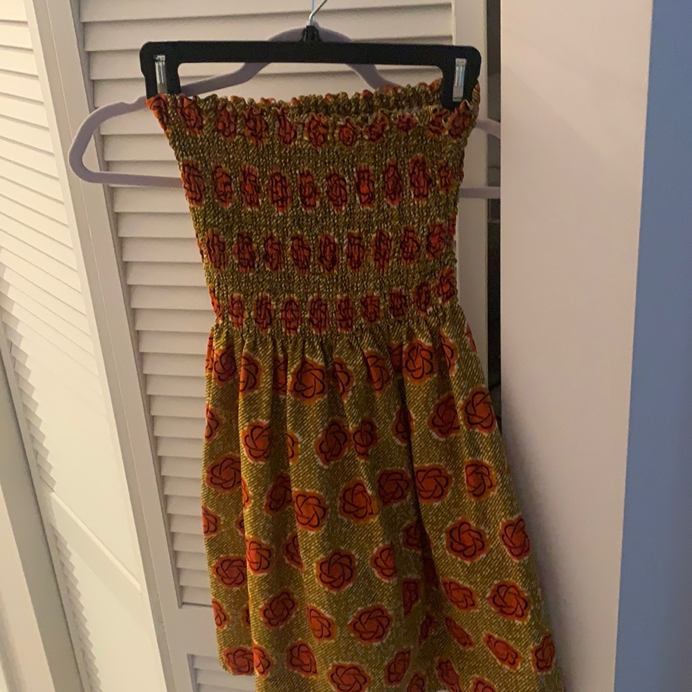 Smocked cotton dress- strapless